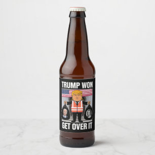 Étiquette Pour Bouteilles De Bière Trump a Gagné Passer à Autre Chose Maga a Gagné Él