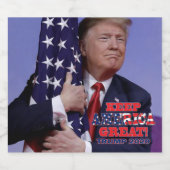 Étiquette Pour Bouteilles De Bière Trump hisse le drapeau - Trump 2020 (Étiquettes simples)