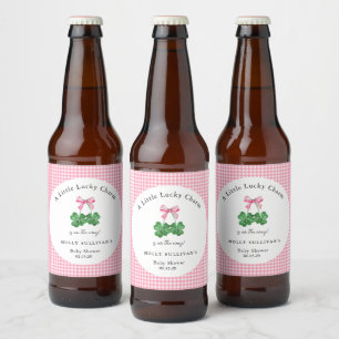 Étiquette Pour Bouteilles De Bière Un Baby shower Shamrock Un Peu Chanceux