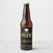 Étiquette Pour Bouteilles De Bière Un cookie intelligent - Moderne Black Gold Graduat (Devant)