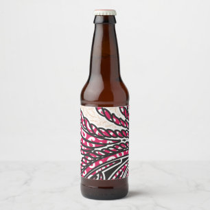 Étiquette Pour Bouteilles De Bière Un design cachemire décoratif avec rouge vif et ép