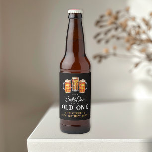 Étiquette Pour Bouteilles De Bière Un Verre Froid Avec La Bière De L'Ancien 50e Anniv