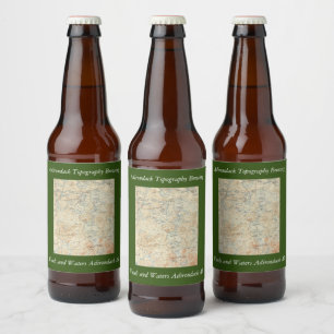Étiquette Pour Bouteilles De Bière Upper Saranac Lake Détail de l'ancienne carte topo