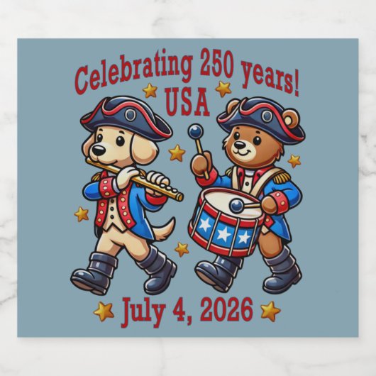 Étiquette Pour Bouteilles De Bière USA 250th Anniversary Souvenir - Patriotique (Étiquettes simples)