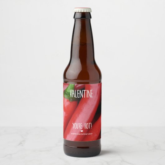 Étiquette Pour Bouteilles De Bière Valentine, tu as chaud ! (Devant)