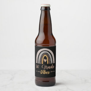 Étiquette Pour Bouteilles De Bière Vibes de 1re année Arc-en-ciel 1re année Retour à 