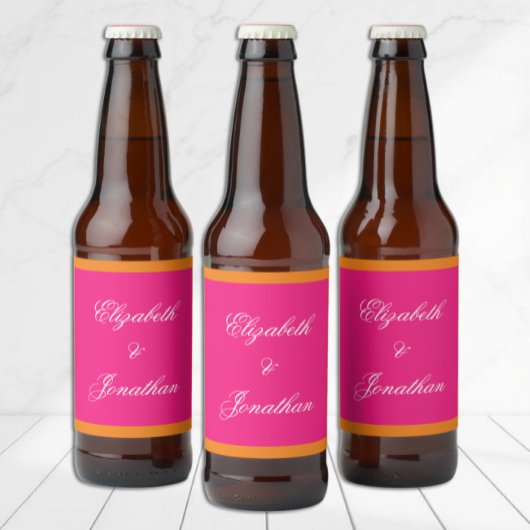 Étiquette Pour Bouteilles De Bière Vibrant Sunrise Minimalist Mix & Match Wedding