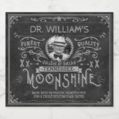 Étiquette Pour Bouteilles De Bière Vintage Moonshine Hillbilly médecine Custom Grey (Étiquettes simples)