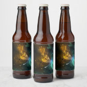 Étiquette Pour Bouteilles De Bière Vol de libellule verte lumineuse (Bouteilles)