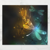 Étiquette Pour Bouteilles De Bière Vol de libellule verte lumineuse (Étiquettes simples)