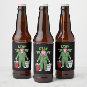 Étiquette Pour Bouteilles De Bière Vote Trump Garbage Man Stay Trashy 2024 Election