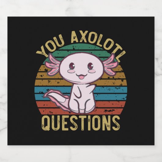 Étiquette Pour Bouteilles De Bière Vous Axolotl Questions Retro 90s Drôle Axolotl (Étiquettes simples)