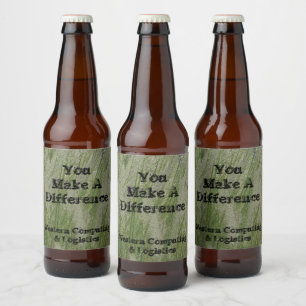 Étiquette Pour Bouteilles De Bière Vous faites la différence Herbe du désert Merci Em