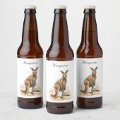 Étiquette Pour Bouteilles De Bière Wanderer extérieur : aquarelle Kangaroo personnali (Bouteilles)