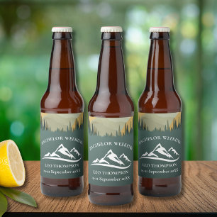 Étiquette Pour Bouteilles De Bière Week-end de célibataire montagne aventure extérieu