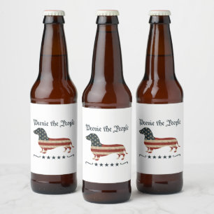 Étiquette Pour Bouteilles De Bière Weenie Le Peuple Dachshund 4 juillet