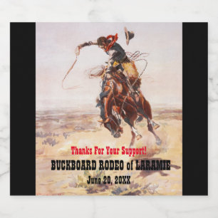 Étiquette Pour Bouteilles De Bière Western Style Cowboy et Bucse Horse Rodeo