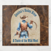 Étiquette Pour Bouteilles De Bière Wild West Cowboy (Étiquettes simples)