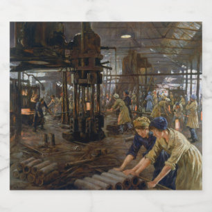 Étiquette Pour Bouteilles De Bière WW1 1918 Les femmes qui travaillent dans une usine
