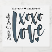 Étiquette Pour Bouteilles De Bière XOXO amour Coordonner la typographie (Étiquettes simples)
