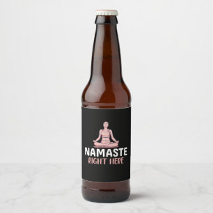 Étiquette Pour Bouteilles De Bière Yoga Lover   Yoga Namaste ici