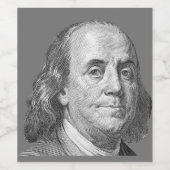 Étiquette Pour Bouteilles De Vin 100 dollars, Benjamin Franklin (Étiquettes simples)
