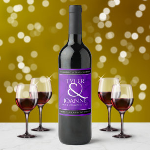 Étiquette Pour Bouteilles De Vin 12ème anniversaire de la Mariage de soie