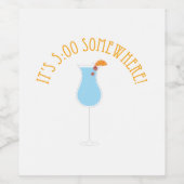 Étiquette Pour Bouteilles De Vin 17:00 Quelque part (Étiquettes simples)