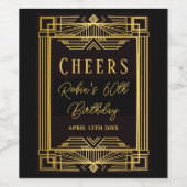 Étiquette Pour Bouteilles De Vin 1920 art déco fête ses 60 ans (Étiquettes simples)