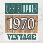 Étiquette Pour Bouteilles De Vin 1970 Année de naissance Étiquette de vin (Étiquettes simples)