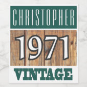 Étiquette Pour Bouteilles De Vin 1971 Année de naissance Étiquette de vin (Étiquettes simples)