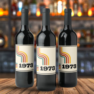Étiquette Pour Bouteilles De Vin 1973 Anniversaire ou Réunion du Poster vintage rét