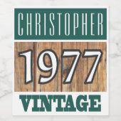 Étiquette Pour Bouteilles De Vin 1977 Année de naissance Étiquette de vin (Étiquettes simples)