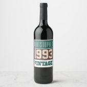 Étiquette Pour Bouteilles De Vin 1993 Année de naissance personnalisée (Devant)