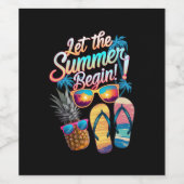 Étiquette Pour Bouteilles De Vin 2025 Laisser L'Été Commencer 2025 Vacances Été (Étiquettes simples)