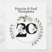 Étiquette Pour Bouteilles De Vin 20 ans ANNIVERSAIRE Vin Étiquette (Étiquettes simples)