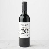 Étiquette Pour Bouteilles De Vin 20 ans ANNIVERSAIRE Vin Étiquette (Devant)