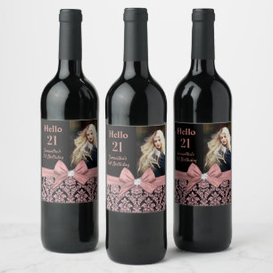 Étiquette Pour Bouteilles De Vin 21e anniversaire étiquette bouteille de vin de fêt