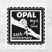Étiquette Pour Bouteilles De Vin 24e anniversaire du mariage opal traditionnel (Étiquettes simples)