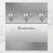 Étiquette Pour Bouteilles De Vin 25e anniversaire de mariage Argent (Étiquettes simples)