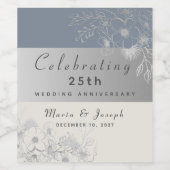 Étiquette Pour Bouteilles De Vin 25e anniversaire du Mariage (Étiquettes simples)