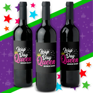 Étiquette Pour Bouteilles De Vin 29 févr. Jour bissextile Reine Année bissextile An