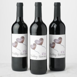 Étiquette Pour Bouteilles De Vin 30e anniversaire de la mariage perle ballons cardi