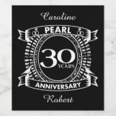 Étiquette Pour Bouteilles De Vin 30e anniversaire du mariage (Étiquettes simples)