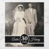 Étiquette Pour Bouteilles De Vin 30e anniversaire du Mariage (Étiquettes simples)