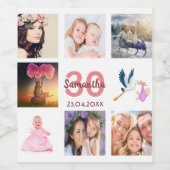 Étiquette Pour Bouteilles De Vin 30e anniversaire fête photo collage (Étiquettes simples)