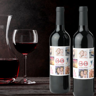 Étiquette Pour Bouteilles De Vin 30e anniversaire fête photo collage