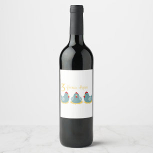 Étiquette Pour Bouteilles De Vin 3 poules françaises