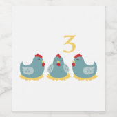 Étiquette Pour Bouteilles De Vin 3 poules françaises (Étiquettes simples)