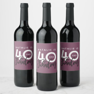 Étiquette Pour Bouteilles De Vin 40 et fabuleux étiquette de fête d'anniversaire